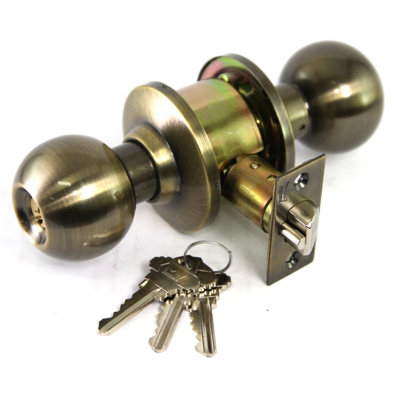 Dorma Entrance Cylindrical Knob Lockset DA3 Berlin Finishes US5 Standard Satin Brass